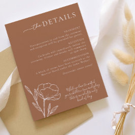 Boho Minimalist Wedding Details Enclosure Card Informatiekaartje