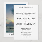 Boho minimalist Wedding Invitation Kaart (Voorkant / Achterkant)