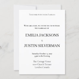 Boho minimalist Wedding Invitation Kaart