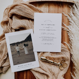 Boho minimalist Wedding Invitation Kaart