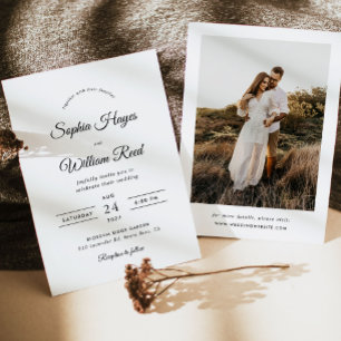 Boho minimalist Wedding Kaart