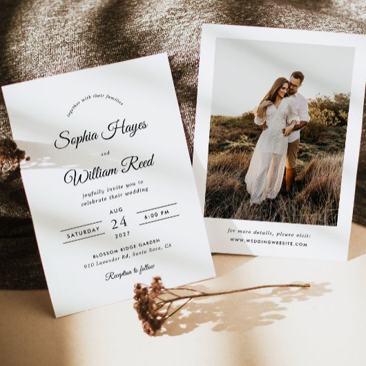 Boho minimalist Wedding Kaart