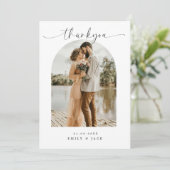 Boho Minimalist Wedding Photo Bedankt Card Kaart (Staand voorkant)