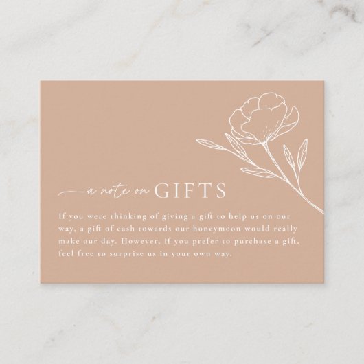 Boho minimalist Wedding Wishing Well Gifts Kaart (Voorkant)