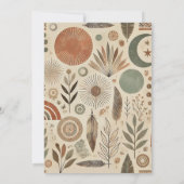Boho Minimalist Wild One First Birthday Zon Cactus Aankondiging (Achterkant)