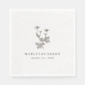 Boho Minimalist Wildflower Trouwpapier Servet (Voorkant)
