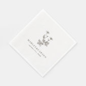 Boho Minimalist Wildflower Trouwpapier Servet (Hoek)
