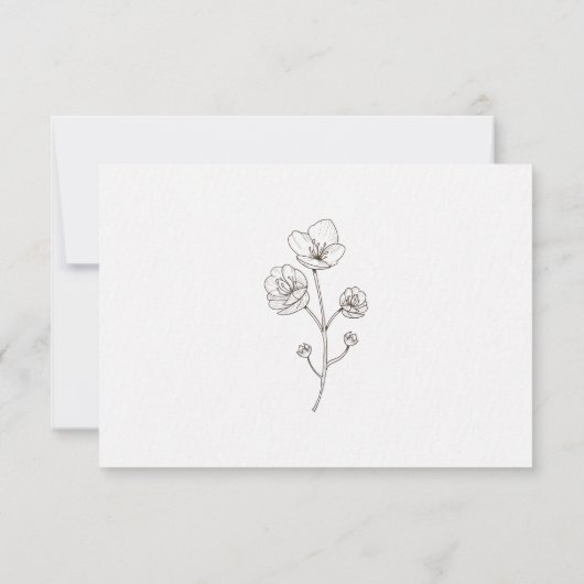 Boho Minimalist Wildflower Wedding Save The Date (Achterkant)