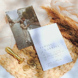 Boho Minimalista Invitación de Boda con Foto Kaart