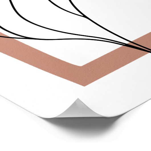 Boho Minimalistic Line art, Vrouw met bloem Poster (Hoek)