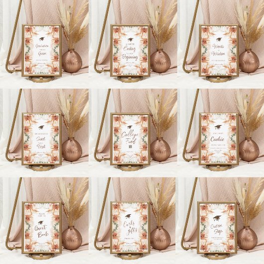 Boho minimalistisch Afstuderen Drink Kaart