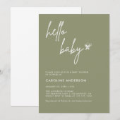 Boho minimalistisch Baby shower Genderneutraal Kaart (Voorkant / Achterkant)