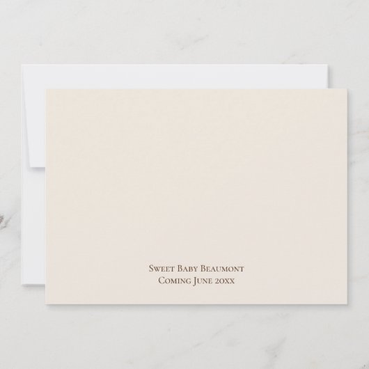 Boho Minimalistisch Beige Baby-Q BBQ Baby shower Kaart (Achterkant)