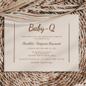 Boho Minimalistisch Beige Baby-Q BBQ Baby shower Kaart