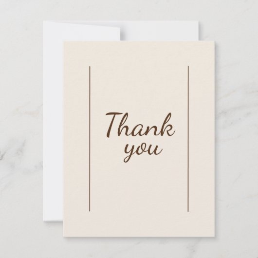 Boho minimalistisch beige Baby shower bedankpas Bedankkaart (Voorkant)