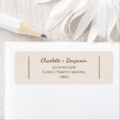 Boho minimalistisch beige Baby shower retouradres Etiket (Insitu)