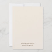 Boho minimalistisch beige genderneutraal Baby show Kaart (Achterkant)