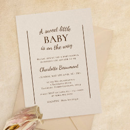 Boho minimalistisch beige lief klein Baby shower Kaart