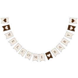 Boho minimalistisch beige welkom Baby shower Vlaggetjes