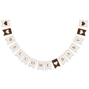 Boho minimalistisch beige welkom Baby shower Vlaggetjes