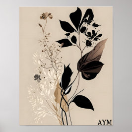 Boho minimalistisch botanisch personaliseren poster