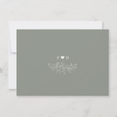 Boho minimalistisch eenvoudige wijze groene foto b save the date (Achterkant)