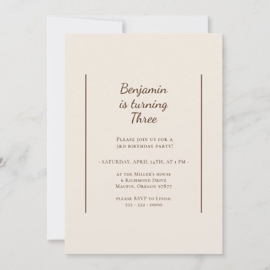 Boho minimalistisch elke leeftijd verjaardagsfeest kaart (Voorkant)