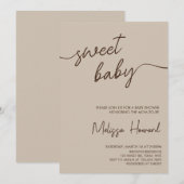 Boho minimalistisch genderneutraal bruin Baby show Kaart (Voorkant / Achterkant)