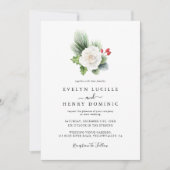 Boho minimalistisch groen Foliag kerstbruiloft Kaart (Voorkant)