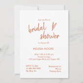 Boho minimalistisch hart terracotta Vrijgezellenfe Kaart (Voorkant)