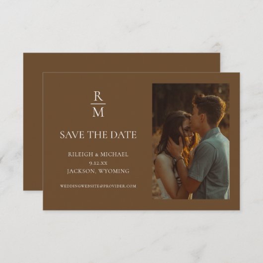 Boho minimalistisch monogram foto opslaan van de d (Voorkant / Achterkant)