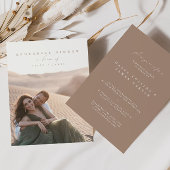 Boho minimalistisch script foto repetitie diner kaart