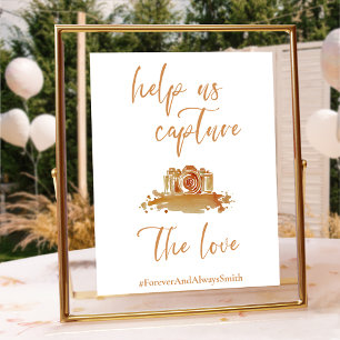 Boho minimalistisch verbrand Sinaasappel bruiloft Poster