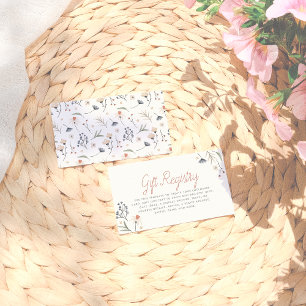 Boho minimalistisch Wildflower Vrijgezellenfeest Informatiekaartje