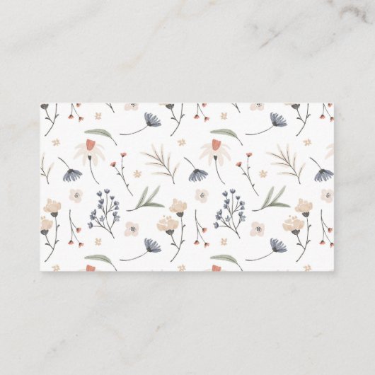 Boho minimalistisch Wildflower Vrijgezellenfeest Informatiekaartje (Achterkant)