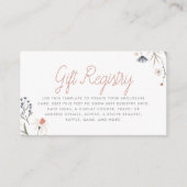 Boho minimalistisch Wildflower Vrijgezellenfeest Informatiekaartje (Voorkant)