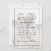 Boho minimalistische aangepaste foto bruiloft kaart (Voorkant)