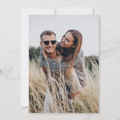 Boho minimalistische aangepaste foto bruiloft kaart (Achterkant)