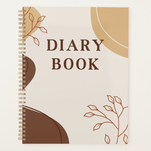 Boho-Minimalistische aardetinten & botanische lijn Planner (Voorkant)