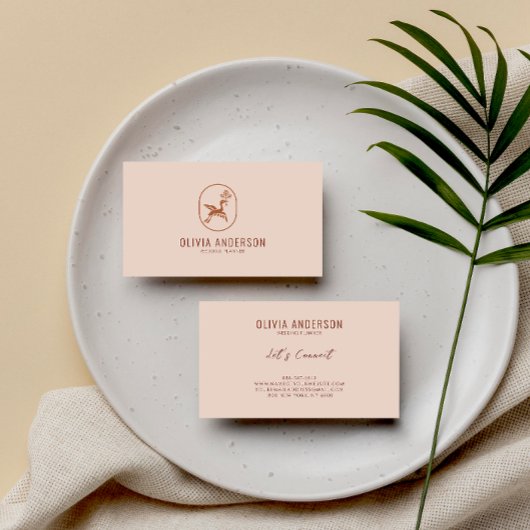 Boho minimalistische aardse terracotta unieke Logo Visitekaartje