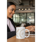 Boho Minimalistische Abstracte Halve Maan & Bloeme Koffiemok