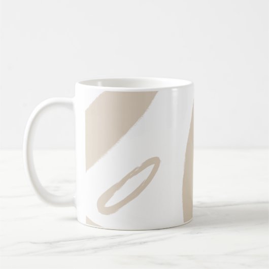 Boho Minimalistische Abstracte Halve Maan & Bloeme Koffiemok (Links)