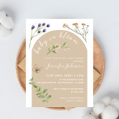 Boho Minimalistische Baby in Bloom Floral Baby sho Briefkaart