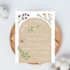 Boho Minimalistische Baby in Bloom Floral Baby sho Briefkaart