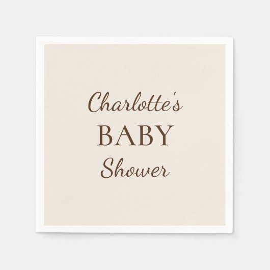 Boho minimalistische Baby showers servetten (Voorkant)