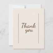 Boho Minimalistische Beige Baby Shower Dankkaart Bedankkaart (Voorkant)