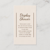 Boho Minimalistische Beige Baby shower Display Dou Informatiekaartje (Voorkant)