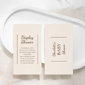 Boho Minimalistische Beige Baby shower Display Dou Informatiekaartje