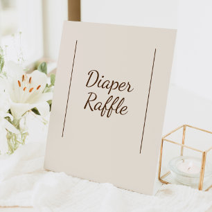 Boho minimalistische beige Baby showers luier Raff Reclamebord Met Voetstuk