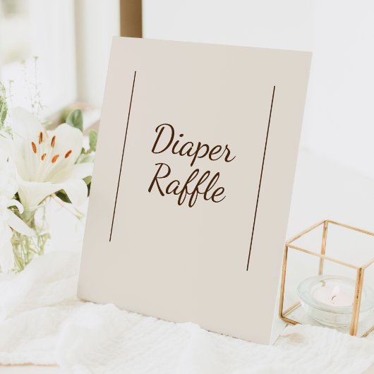 Boho minimalistische beige Baby showers luier Raff Reclamebord Met Voetstuk